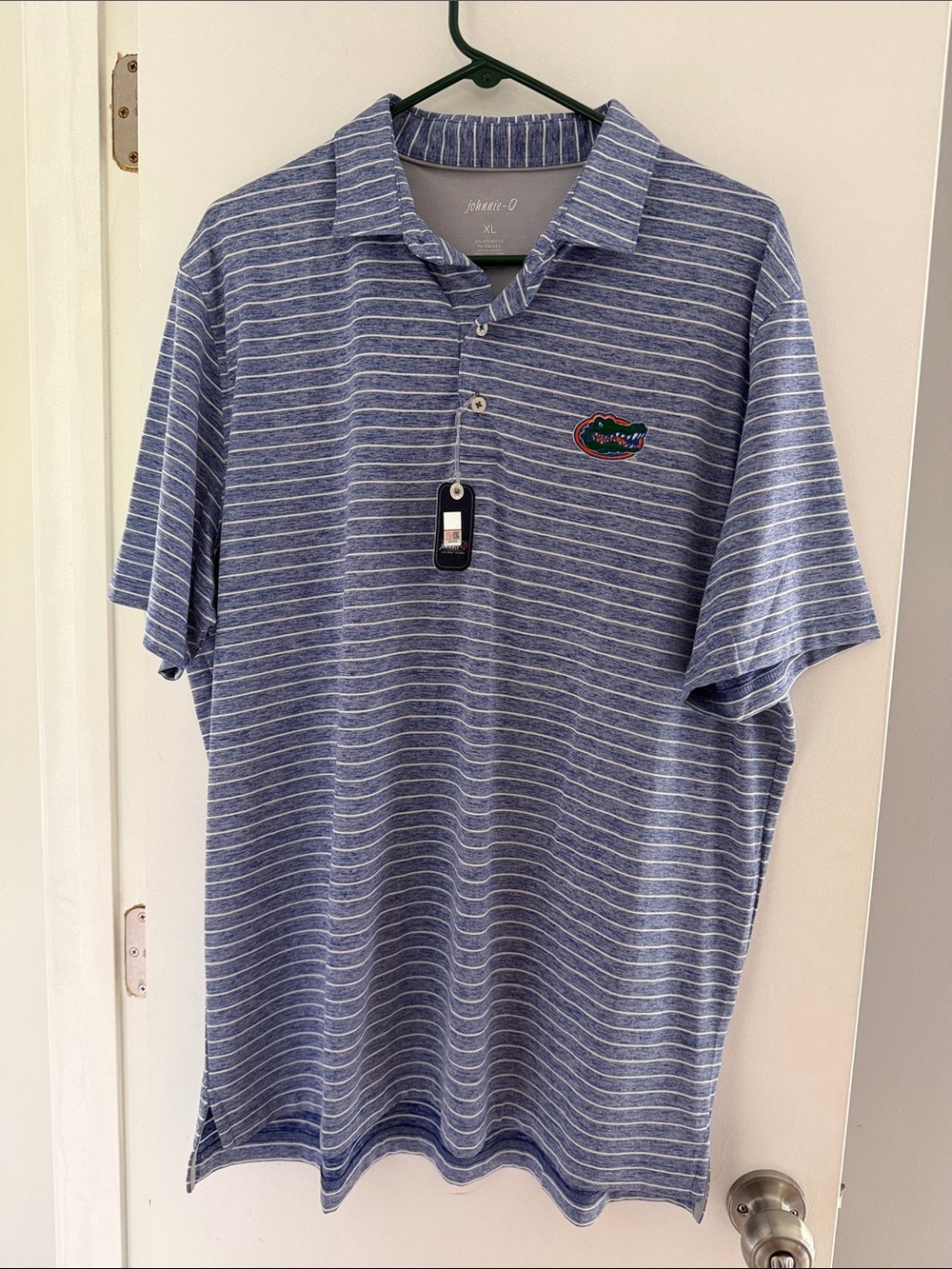 johnnie-O Florida Gator Blue Striped Men’s Polo